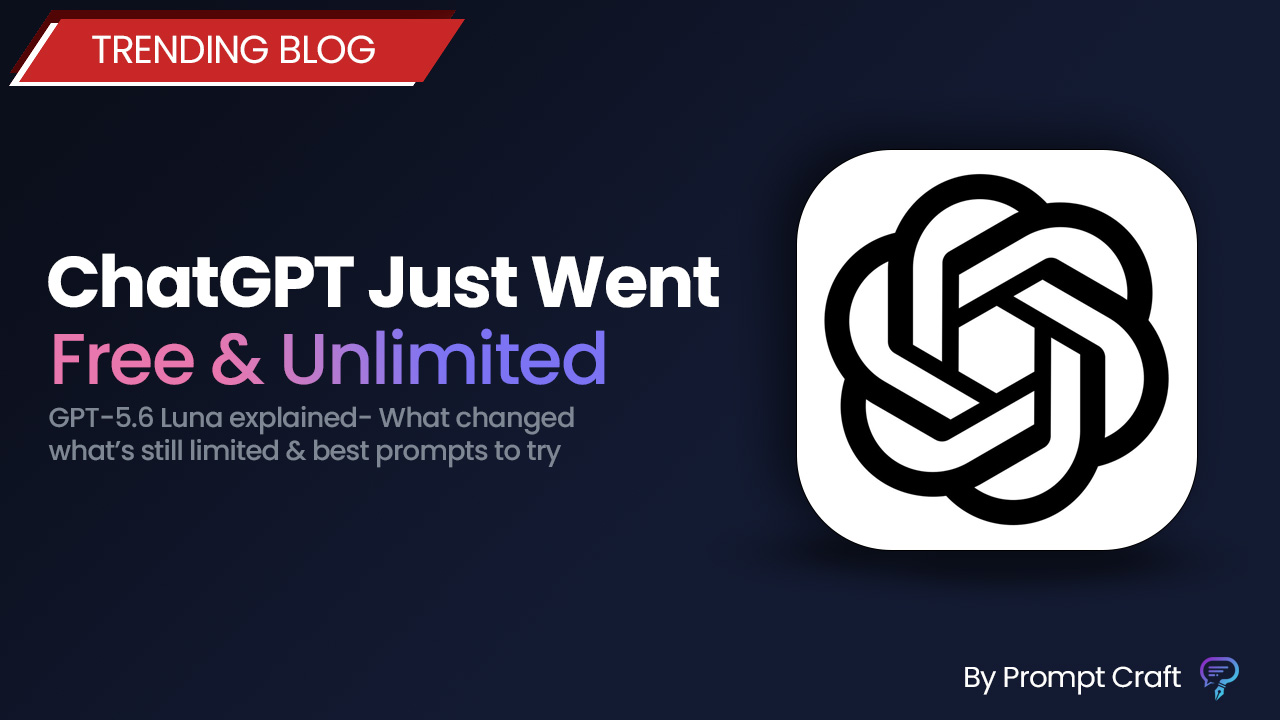 ChatGPT Just Went Free & Unlimited: What GPT-5.6 Luna Means for You (+ Best Prompts to Try Today)