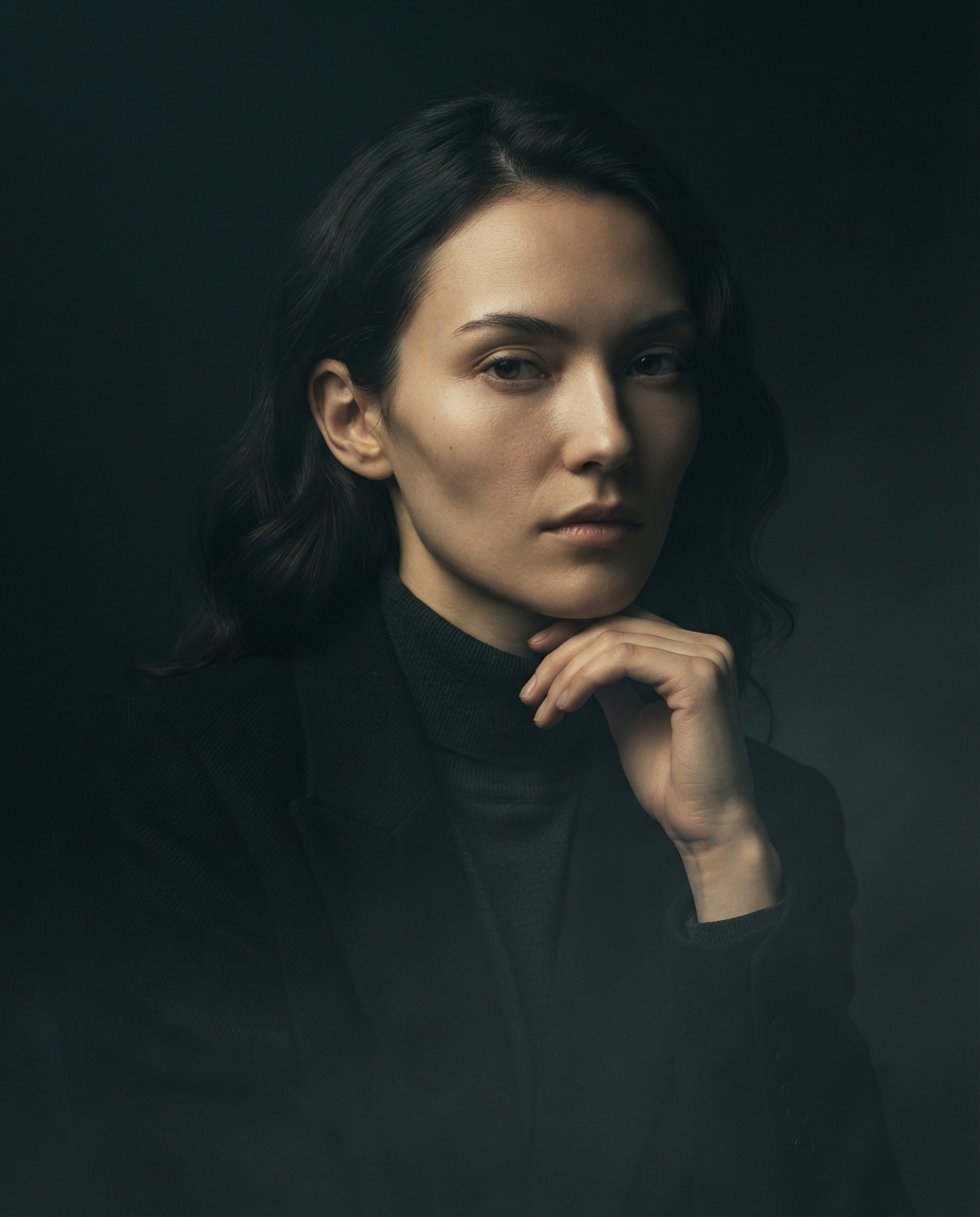 Example result for the Moody Cinematic Studio Portrait AI Prompts for Creative Portrait AI prompt